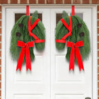 Suncalla 2 Pcs Christmas Horse Head Wreath Artificial Christmas Wreath Green Pine Needles Horsehead Decor with Red Ribbon Pinecone Farmhouse Xmas Garland for Front Door Farmhouse by Unknown