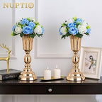 NUPTIO Flower Balls for Wedding Table Centerpieces, Blue & White Fake Rose - Image 3