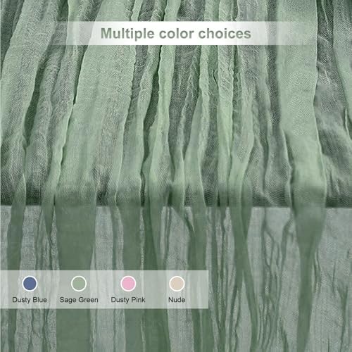 6 Pack Sage Green 35x120 Inch Cheesecloth Table Runner - Image 6