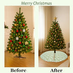 Ridhi Sage Green Hand Block Print Cotton Christmas Tree Skirt 60 Inch - Image 4