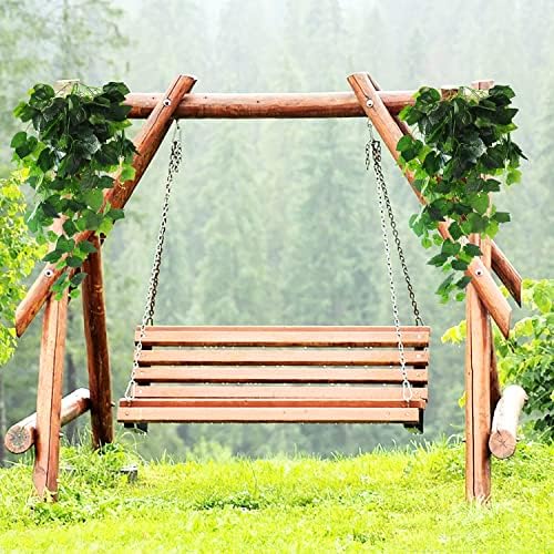 Houssity Artificial Hanging Plants Fake Ivy Vine Leaves for Wall Door Room Kitchen Patio Outdoor Indoor Decor (Plastic Maple Leaf, 4) - Image 5