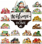 Interchangeable Welcome Sign for Front Door, Seasonal Wooden Door Decor by Unknown