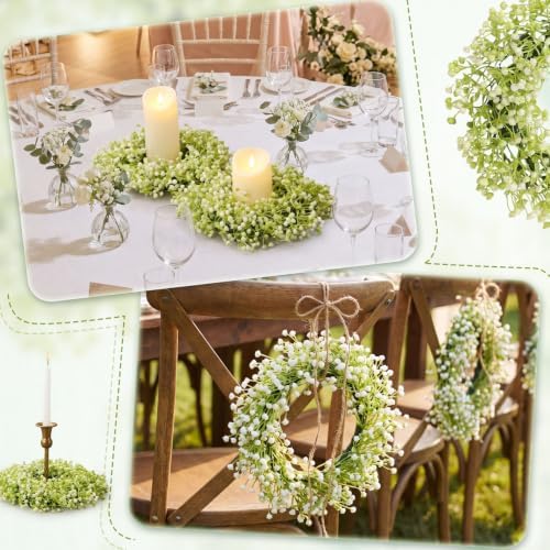 Zeyune 24 Pcs Babys Breath Candle Wreath Rings Bulk - Image 5