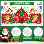 HunnmingRe 16 x 7ft Christmas Garage Door Cover, Gingerbread House - Image 2
