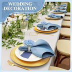 Yunsailing 24 Pcs Flower Napkin Rings Peony Floral Handmade Napkin Holder Rings Handicraft Holder for Table Decorations Wedding Holiday Banquet Luncheons Birthday Party Picnics Supplies(Blue) - Image 4