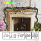Biswing 50FT Pre-lit Christmas Green Garland, Lighted Artificial Pine Garlands with 100 Count Multicolor Mini Lights, Light Up for Indoor Outdoor Gate Home Winter Holiday New Year Decorations - Image 5