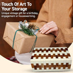 Perilla Home ﻿Home Decor Decorative Storage Wooden Box Small Wooden Organizer Tool Stash Card Craft Trinket Memory Keepsake Jewelry Box for Men and Women, Ticino, Gifts For All, Off White & Brown - Image 7