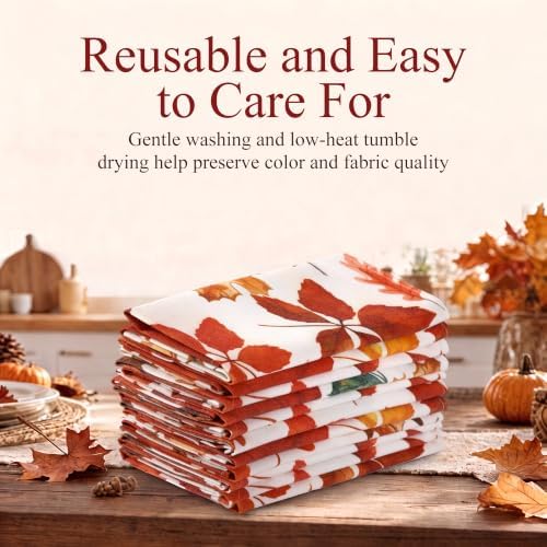 Kochorie 24 Pack Thanksgiving Napkins 18 x 18'' Autumn Maple Leaf Printed - Image 6