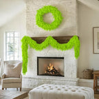 9Ft Christmas Cedar Garland, Lime Green Real Touch Christmas Decorations - Image 2