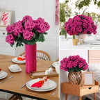 Hananona 12 Pcs Artificial Geranium Flowers for Outdoors Geranium Silk Flowers Outdoor UV Resistant Garden Plants Faux Flowers for Home Kitchen Table Centerpieces Decor (12, Rose Red) - Image 7