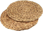 JEUIHAU Set of 8 Water Hyacinth Braided Placemat, 13 Inch Round Placemats Rattan Placemats, Natural Wicker Seagrass Rattan Placemats for Dining Table, Decoration - Image 4