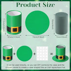 Remerry 6 Set 5 Inch St. Patrick's Day Hat Vase Table Centerpiece Green High Top Hat Buckle Round Flower Box with Paper Removable Foam Green Vase for Irish Wedding Holder Kitchen Home Party Decoration - Image 2