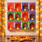 Retisee 12 Sets Diwali Paper Deep Jharokha Wall Decor for Pooja, Creative by Retisee