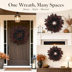 Agusbagli 28’’ Artificial Cimicifuga Fall Wreath for Front Door, Fall Decor - Image 5