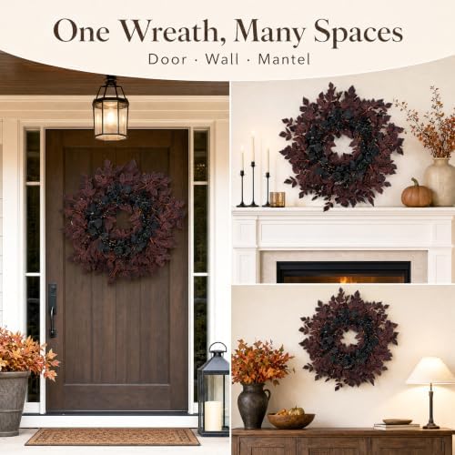 Agusbagli 28’’ Artificial Cimicifuga Fall Wreath for Front Door, Fall Decor - Image 5