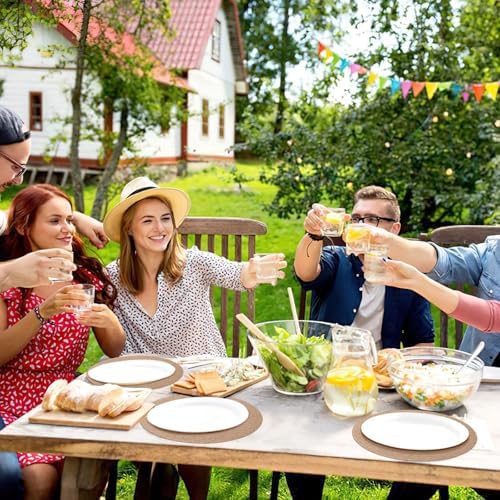 50 Pcs 11.8 Inch Burlap Round Placemats Bulk, Natural Table Mats - Image 6