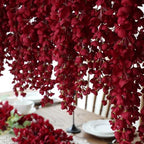 mizii 6Pcs Burgundy Wisteria Hanging Flowers 48" Silk Wisteria Artificial Flowers Garland Vines Fake Hanging Flower Decoration for Wedding Wall Backdrop Centerpieces Party Room Decor (Burgundy Red) - Image 4