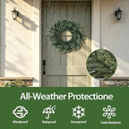 Norfolk Pine Christmas Wreath for Front Door Decoration, 26 in - Image 4