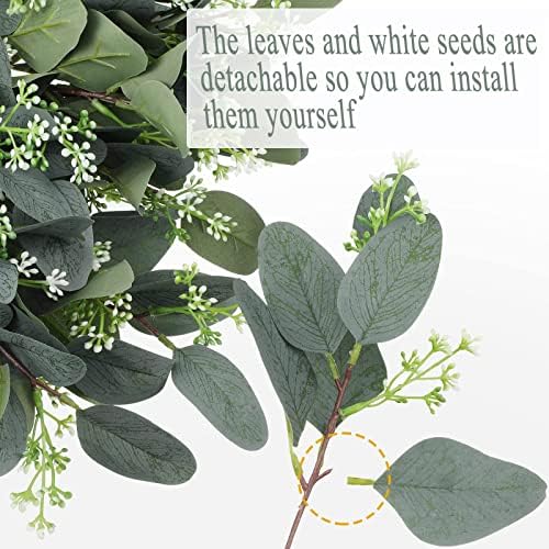 80 Pcs Artificial Eucalyptus Seeds Stems Faux Eucalyptus Greenery Leaves - Image 3