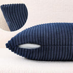 Mecatny Corduroy Decorative Throw Pillow Covers 22x22 Set of 2 Deep Blue - Image 5
