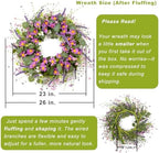 Summer Wreath for Front Door, 26 in Purple Daisy Wildflower - Image 4