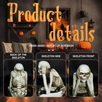 Halloween Skeleton Statues Set of 3, Halloween Resin Skeleton Decor - Image 3