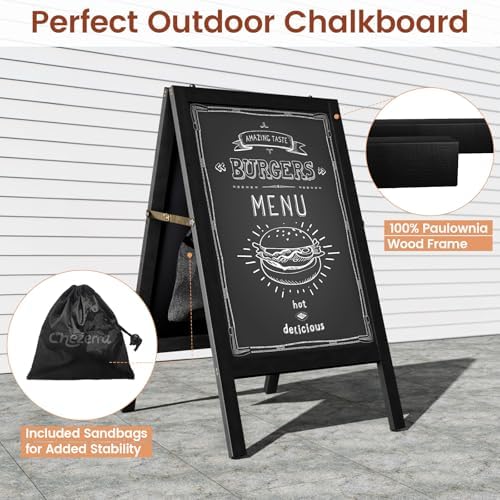 Chezerra A Frame Chalkboard Sign, 40"x20", Black - Image 6