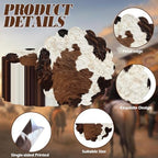 100 Pcs Cow Paper Placemats 13.5 Inches Scalloped Western Placemats Disposable Brown and White Cowhide Place Mats for Western Cowboy Party Wedding Baby Shower Rustic Party Table Decor - Image 3