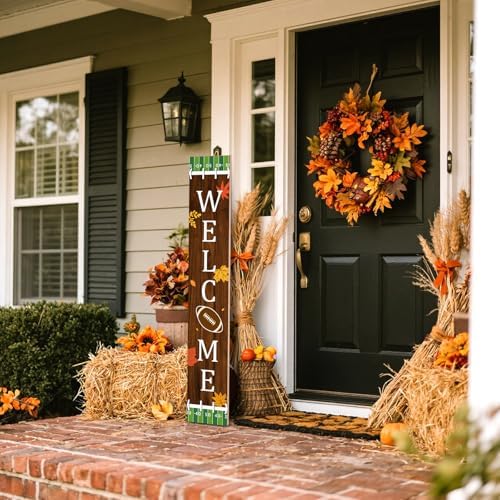 Chunful Football Welcome Sign for Front Door 47" Fall Football Porch Decor - Image 6