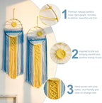 Artilady 2 Pack Macrame Hanging Tapestry Sun Wall Decor, Boho Dream Catcher - Image 3