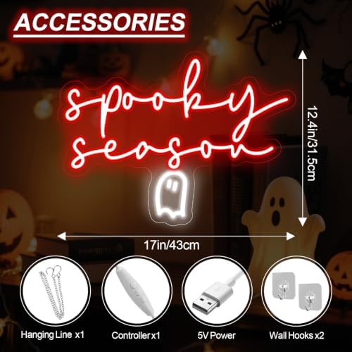 Spooky Season Neon Sign, Halloween LED Light 17x12.4 Inch - Image 2
