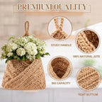 Honeydak 3 Hanging Baskets, Linen, Triangle, Jute - Image 4