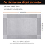 Silver Grey Vinyl Placemats Set of 12, Heat Resistant Table Placemats - Image 3