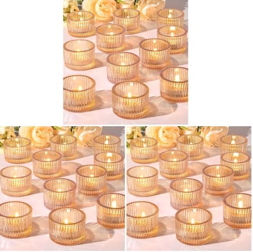 HAVITI 72 Pack Tealight Gold Candle Holders, Votive Tea Light Candle Holder by LOVELIGHTLOVELIFE