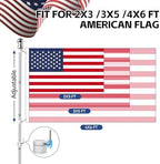5 FT Flag Pole kit and American Flag 3x5ft with Pole Kit for Outside, Heavy Duty Flag Pole 5FT with 3x5ft American Flag, Stainless Steel Aluminum Multi-Position Flag Pole with Bracket Holder (silver) - Image 6