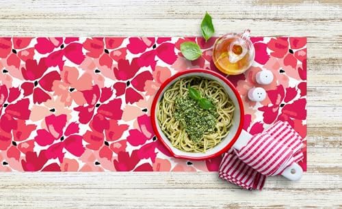 Heat Resistant Table Runner Trivet, 39 x 12 Inch - Poppies Design - Image 2