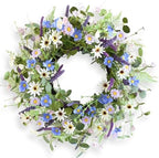24 Inch Fall Wreath for Front Door Full Artificial Daisy Wreath by Huashen