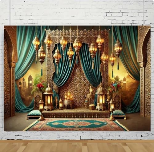 10x8 feet Eid Moroccan Backdrops Arabian Nights Party Muslim Festivals and Ramadan Decorations Ramadan Photography Studio Portrait Photography Backdrops - Image 2