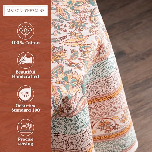 Maison d' Hermine Table Cloth Round Table Reusable 100% Cotton 69" Diameter - Image 2