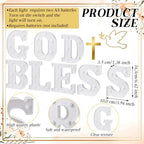 Honoson 8 Pcs First Communion Decorations God Bless Lights up Sign - Image 2