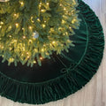 72-Inch Ruffled Velvet Christmas Tree Skirt, Forest Green by StarryDynamo