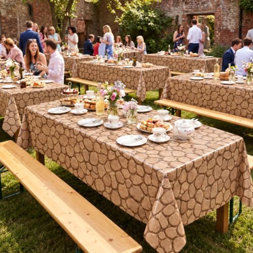 Tegeme 100 Ft x 54 in Stone Backdrop Rock Tablecloth Roll - Image 2