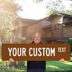 Custom Street Sign, Personalized Novelty Road, Brown Background, Christmas - Image 2