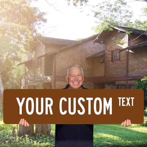 Custom Street Sign, Personalized Novelty Road, Brown Background, Christmas - Image 2