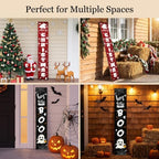 2 in 1 Halloween Porch Sign Decor 47" Double Side Christmas Sign for Porch - Image 7