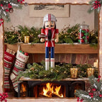 Blosssound 15" Christmas Football Nutcracker Wooden Sports Decor,Football B - Image 6