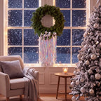 Norme 24 Inch Christmas Pine Wreath for Front Door,Silver Balls - Image 2