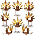 Meanplan 16 Pcs 8 Sets 2-in-1 Turkey Candle Holder Set Turkey Tealight Metal Votive Candle Holders Thanksgiving Table Centerpiece Sitting Standing Turkeys Candlesticks for Home Table Mantle Decor by Meanplan