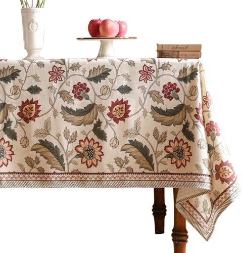 ISAENNE Designer Vintage Square Small Printed Tablecloth,55"x55" by Isaennehomedecoration
