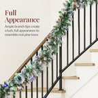 Best Choice Products 9ft Pre-Lit Christmas Garland Holiday Décor for Stairs, Mantel, 2-in-1 White & Multi LED Lights - Fully-Flocked - Image 4